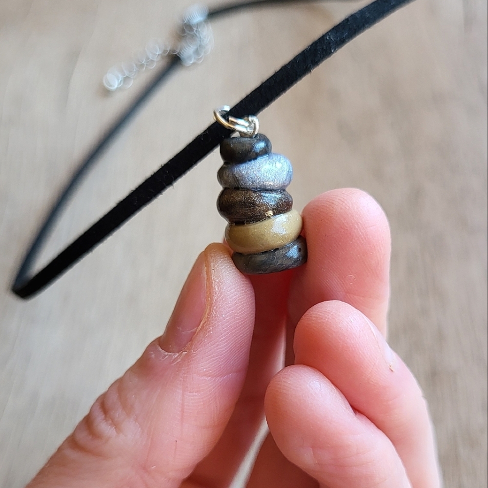NWT Clay Rock Stack Necklace